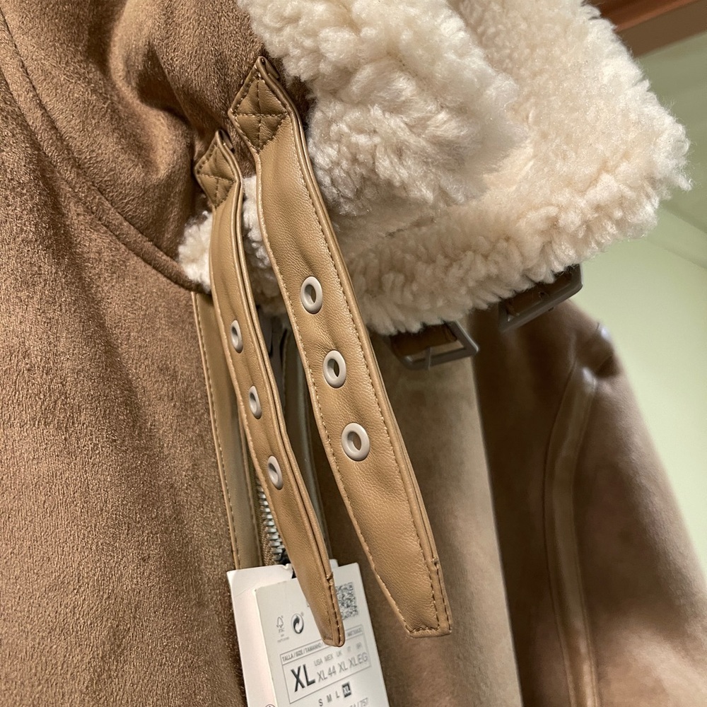 Zara Camel Shearling Jacket - Picture 7 of 12